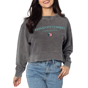Chicka-D chicka-d Women's Kansas City Current Arc Grey Corded Crewneck Sweatshirt, Medium, Gray - $70.00 at DICK'S Sporting Goods