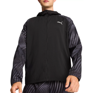 PUMA Men's Run Favorite Allover Woven Jacket, Small, Puma Black