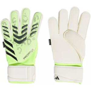 adidas Adult Predator Match Fingersave Goalkeeper Gloves, Men's, Size 8, Lucid Lemon/Black/Purple