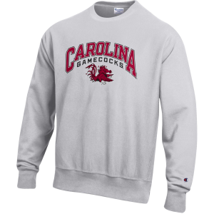 Champion Men's South Carolina Gamecocks Grey Weave Crew Neck Sweatshirt, XXL, Gray