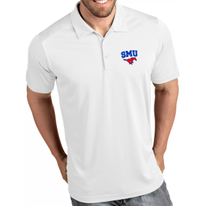 Antigua Men's Southern Methodist Mustangs Tribute Performance White Polo, XXXL