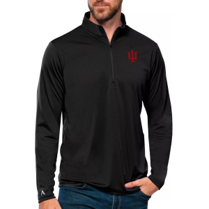 Antigua Men's Indiana Hoosiers Black Tribute Quarter-Zip Shirt, Medium