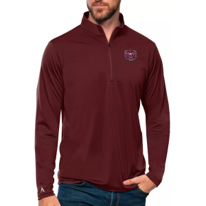 Antigua Men's Missouri State Bears Maroon Tribute 1/4 Zip Pullover, Small, Red