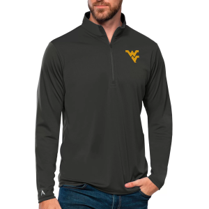 Antigua Women's West Virginia Mountaineers Smoke Tribute Quarter-Zip Shirt, Small, Gray