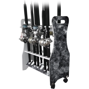 Rush Creek Reel Salty Saltwater 16 Rod Rolling Floor Rack