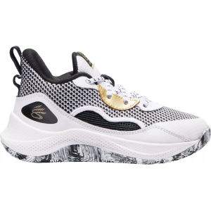 Under Armour Kids' Preschool Curry 3Z 24 Basketball Shoes, Size 11, White/Black/Gold