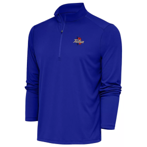 Antigua Men's Tulsa Golden Hurricane Dark Royal Tribute 1/4 Zip Pullover, Small, Blue