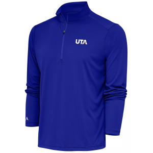 Antigua Men's UT Arlington Mavericks Dark Royal Tribute 1/4 Zip Pullover, Small, Blue