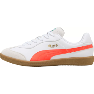 PUMA King 21 Indoor Soccer Shoes, M11.5/W13, White/Red