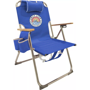 Salt Life Trekker High Seat Backpack Beach Chair, Kids, Blue Pin Stripe