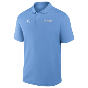 Jordan Men's North Carolina Tar Heels Blue Dri-FIT Victory Wordmark Polo, Large