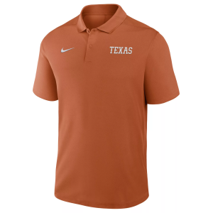 Nike Men's Texas Longhorns Orange Dri-FIT Victory Wordmark Polo, Large