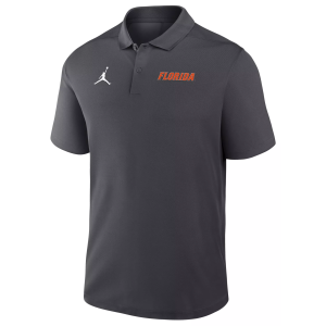 Jordan Men's Florida Gators Anthracite Dri-FIT Victory Wordmark Polo, XXL, Gray