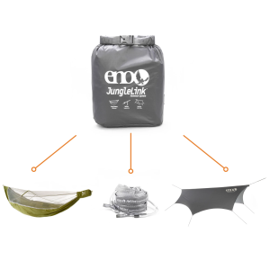 ENO JungleLink Hammock System, Charcoal/Evergreen