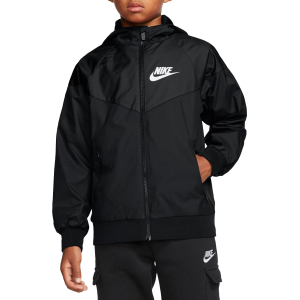 Nike Boys' Windrunner Jacket, XS, Black/Black/White