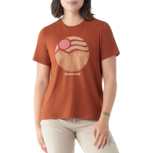 SmartWool Women's Horizon View Short Sleeve Graphic T-Shirt, Small, Pecan Brown