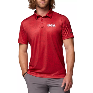 Columbia Men's Georgia Bulldogs Bright Red Super Terminal Tackle Polo, Small