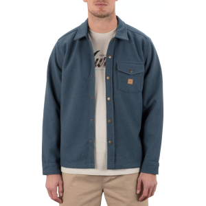 Hurley Men's Santa Cruz Solid Long Sleeve Flannel, Large, Grey Teal