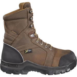Carhartt Men's Rugged Flex 8" Met Guard Waterproof Composite Toe Work Boots, 8 W, Brown