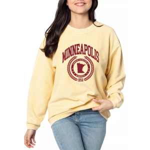 Chicka-D chicka-d Women's Minneapolis Yellow College Graphic Crew Pullover Sweatshirt, Medium - $65.00 at DICK'S Sporting Goods