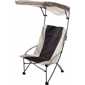 Quik Shade Pro Comfort High Folding Chair, Black/Tan