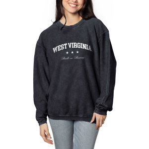 Chicka-D chicka-d Women's West Virginia Mountaineers Black Corded Crewneck Sweatshirt, Medium - $64.99 at DICK'S Sporting Goods