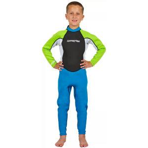 Hyperflex Kids Access Backzip Wet Suit, Size 6, Green/Blue