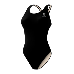 TYR Women's Solid Durafast Polyester Maxback Tank Swimsuit, Size 30, Black