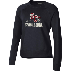 Under Armour Women's South Carolina Gamecocks Black Rival Fleece Crew Pullover Sweatshirt, Small