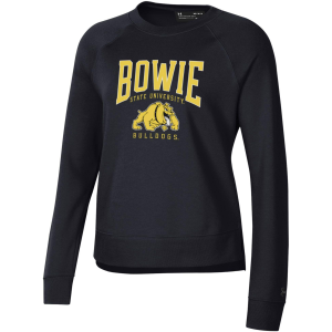 Under Armour Women's Bowie State Bulldogs Black Rival Fleece Crew Pullover Sweatshirt, Small
