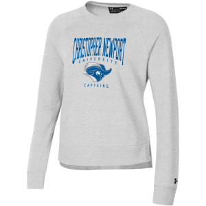 Under Armour Women's Christopher Newport Captains Silver Rival Fleece Crew Pullover Sweatshirt, Small, Gray