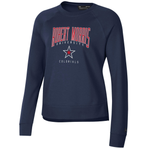 Under Armour Women's Robert Morris Colonials Navy Rival Fleece Crew Pullover Sweatshirt, Small, Blue