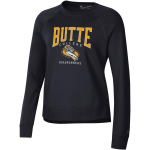 Under Armour Women's Butte College Roadrunners Black Rival Fleece Crew Pullover Sweatshirt, Small