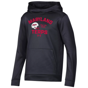 Under Armour Youth Maryland Terrapins Black Armour Fleece Pullover Hoodie, Small