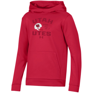 Under Armour Youth Utah Utes Red Armour Fleece Pullover Hoodie, Small