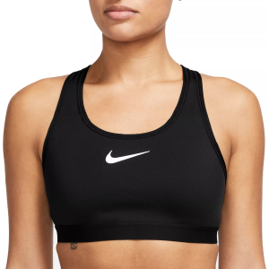 Nike Women's Swoosh High Support Non-Padded Adjustable Sports Bra, L (C-E), Black