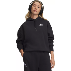 Under Armour Women's Icon Fleece Oversized Hoodie, XS, Black/White