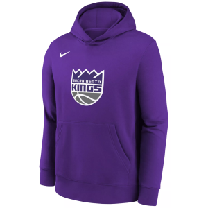 Nike Youth Sacramento Kings Club Logo Fleece Pullover Hoodie, Large, Purple