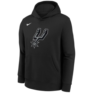 Nike Youth San Antonio Spurs Club Logo Fleece Pullover Hoodie, Medium, Black
