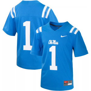 Nike Little Kid's Ole Miss Rebels #1 Blue Alternate Replica Football Jersey, Size 4