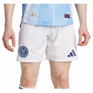adidas Men's New York City FC White Authentic Home Shorts, Large