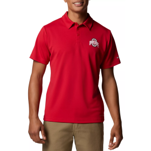 Columbia Men's Ohio State Buckeyes Intense Red Fair Catch Polo, Small