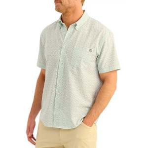 HUK Men's Short Sleeve Kona Button Down, Small, Summer Green 2