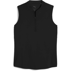 PUMA Women's Sleeveless Aerlon Golf Polo, Large, Puma Black