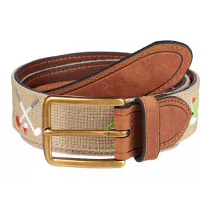 Walter Hagen Walter Hagen Men's Embroidery Belt, XL, Khaki/Golf Couse/Clubs - $33.97 at DICK'S Sporting Goods