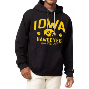 League-Legacy Men's Iowa Hawkeyes Black Fleece Pullover Hoodie, Small