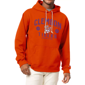 League-Legacy Men's Clemson Tigers Orange Fleece Pullover Hoodie, Small