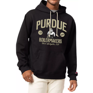 League-Legacy Men's Purdue Boilermakers Black Fleece Pullover Hoodie, Small