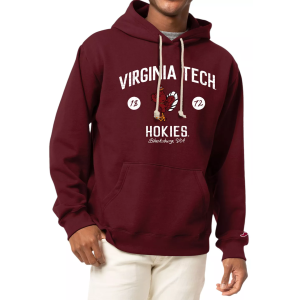 League-Legacy Men's Virginia Tech Hokies Maroon Fleece Pullover Hoodie, Small, Red