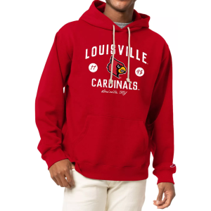 League-Legacy Men's Louisville Cardinals Cardinal Red Fleece Pullover Hoodie, Small
